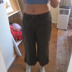 green vintage capris